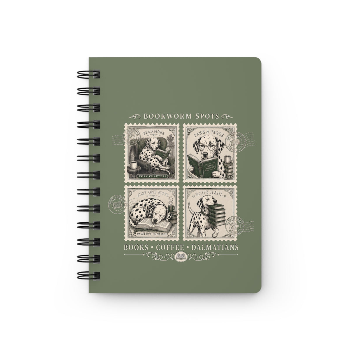 Bookworm Spots - Spiral Journal - Moos