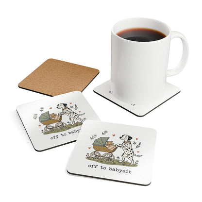 Off To Babysit - Corkwood Coaster Set