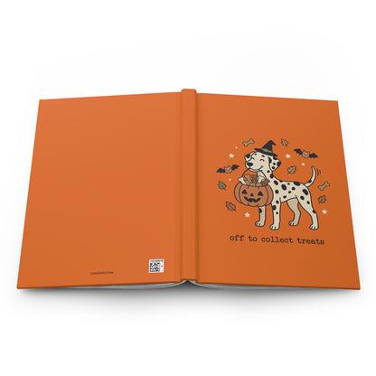 Off To Collect Treats - Hardcover Journal - Orange