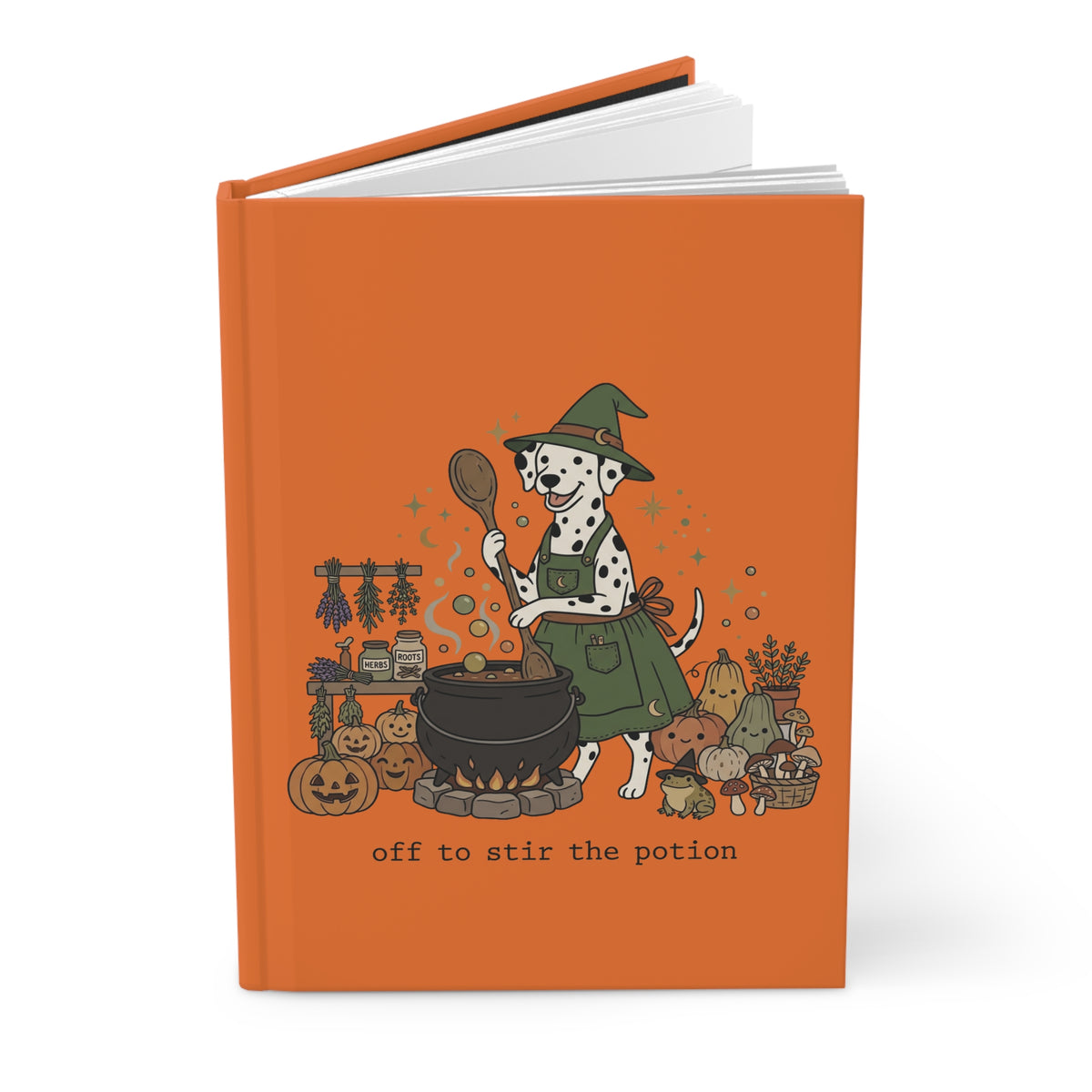 Off To Stir The Potion - Hardcover Journal - Orange
