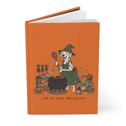 Off To Stir The Potion - Hardcover Journal - Orange