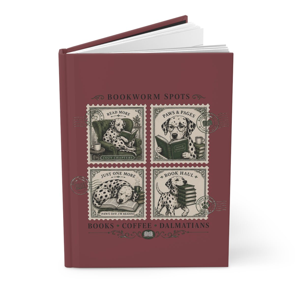 Bookworm Spots - Hardcover Journal - Chili