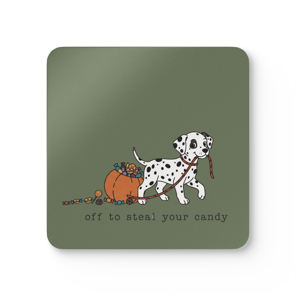 Off To Steal Your Candy - Corkwood Coaster Set - Moos