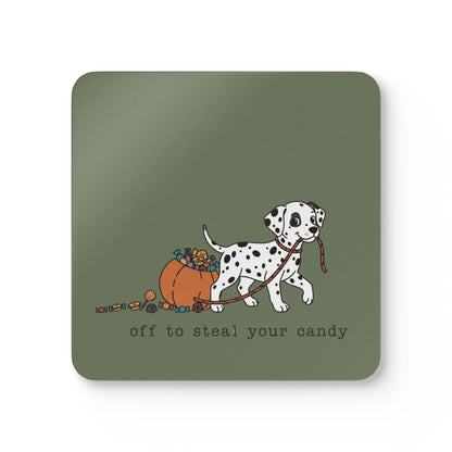 Off To Steal Your Candy - Corkwood Coaster Set - Moos