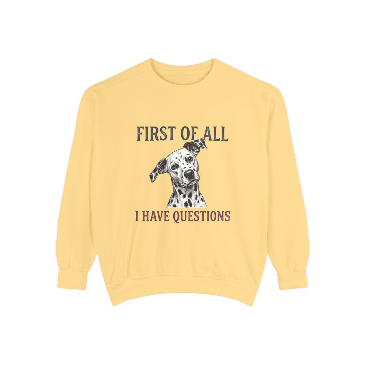 First of All I Have Questions - Comfort Colors 1566 Crewneck Sweatshirt