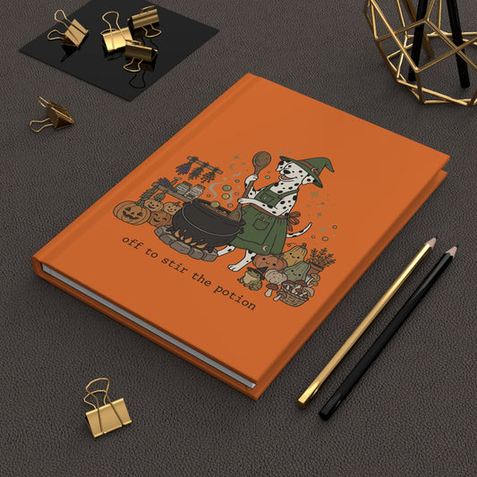 Off To Stir The Potion - Hardcover Journal - Orange