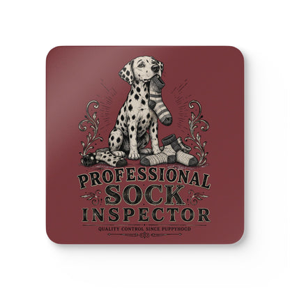 Professional Sock Inspector - Corkwood Coaster Set - Chili