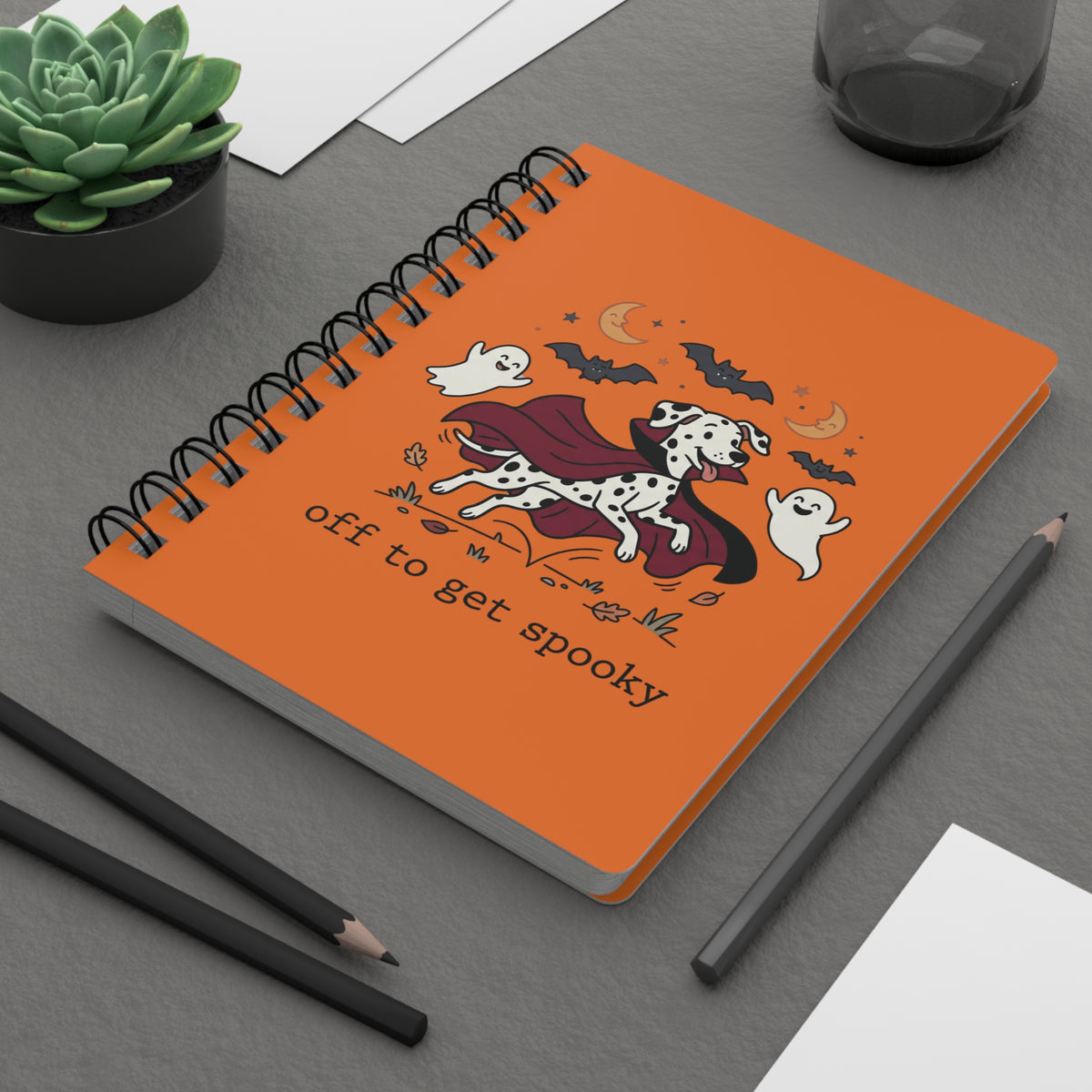 Off To Get Spooky - Spiral Journal - Orange