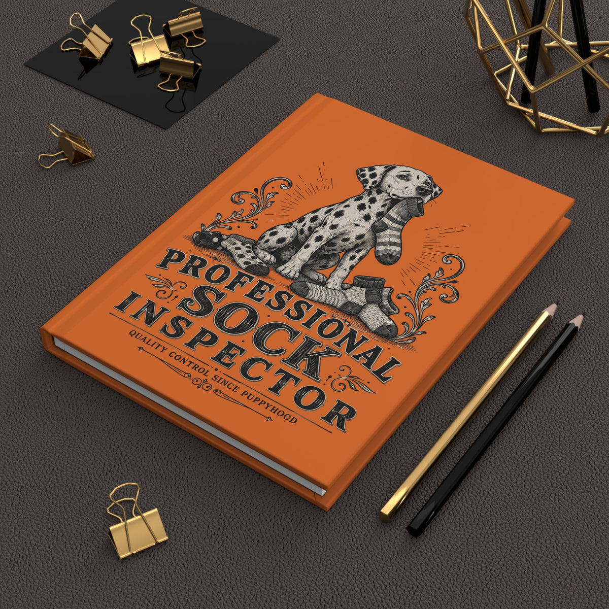 Professional Sock Inspector - Hardcover Journal - Orange