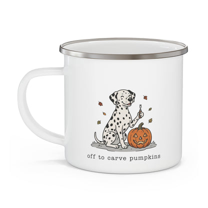 Off To Carve Pumpkin -  Enamel Mug 12oz