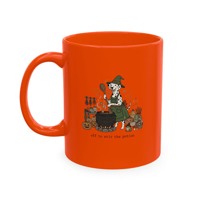 Off To Stir The Potion -  Ceramic Mug  11oz - Orange