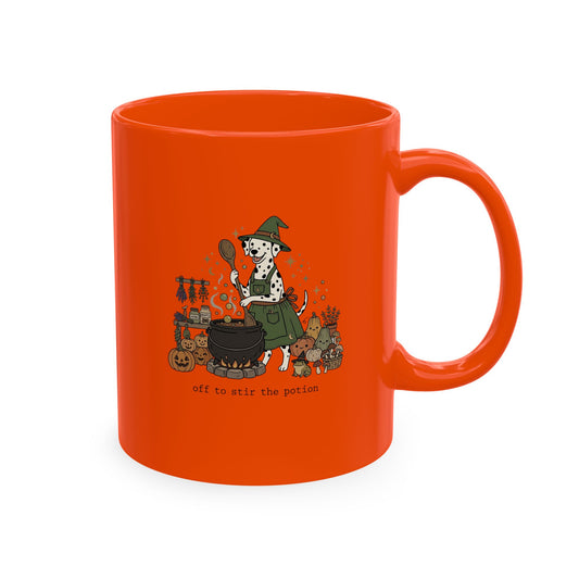 Off To Stir The Potion -  Ceramic Mug  11oz - Orange