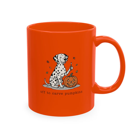 Off To Carve Pumpkins -  Ceramic Mug  11oz - Orange