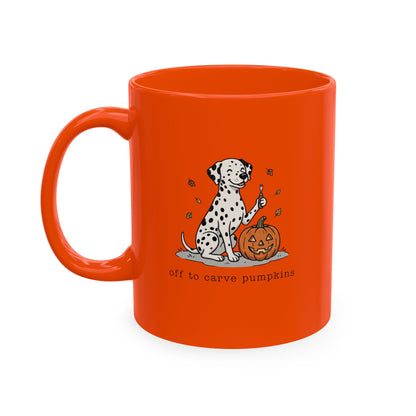 Off To Carve Pumpkins -  Ceramic Mug  11oz - Orange