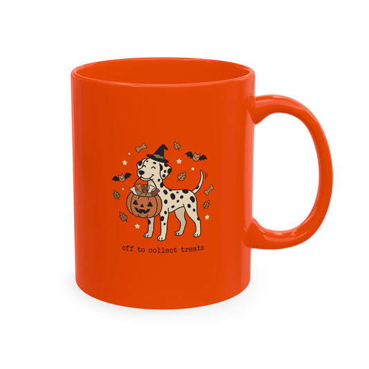 Off To Collect Treats -  Ceramic Mug  11oz - Orange