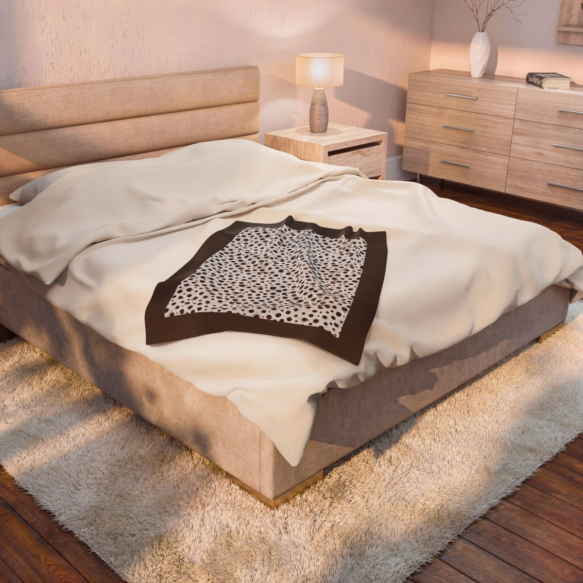 Dalmatian Liver Brown Spots Velveteen Plush Blanket