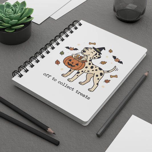 Off To Collect Treats - Spiral Journal - White