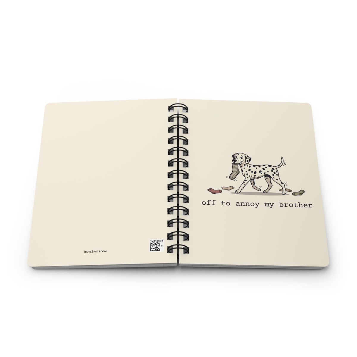 Off To Annoy My Brother - Spiral Journal - Ivory