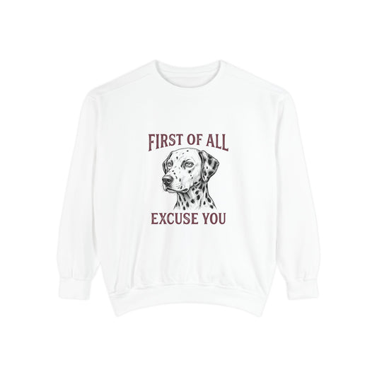 First of All Excuse You - Comfort Colors 1566 Crewneck Sweatshirt