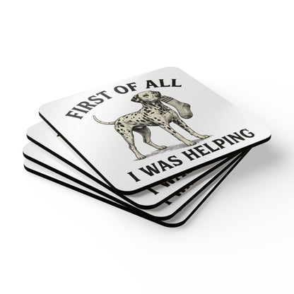 First of All I Was Helping - Corkwood Coaster Set