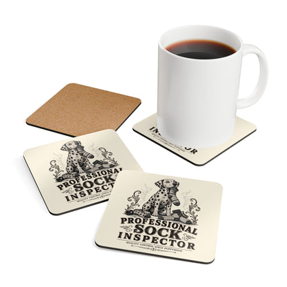 Professional Sock Inspector - Corkwood Coaster Set - Ivory