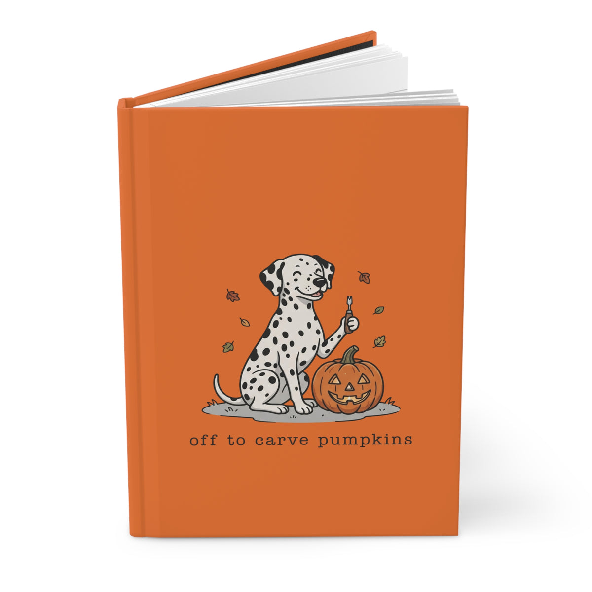 Off To Carve Pumpkins - Hardcover Journal - Orange