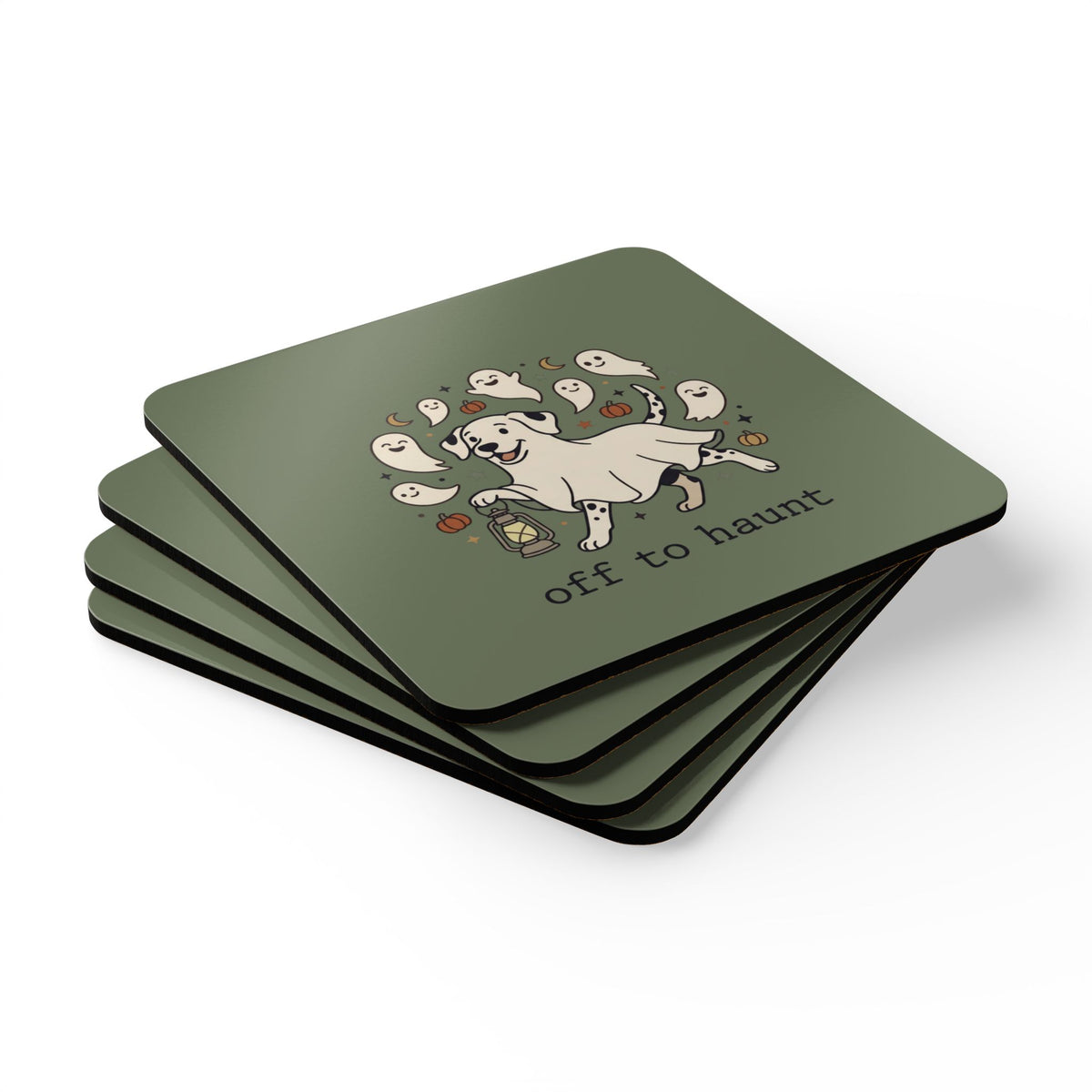 Off To Haunt - Corkwood Coaster Set - Moos