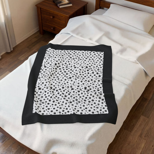 Dalmatian Black Spots Velveteen Plush Blanket