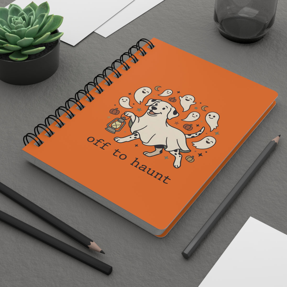 Off To Haunt - Spiral Journal - Orange