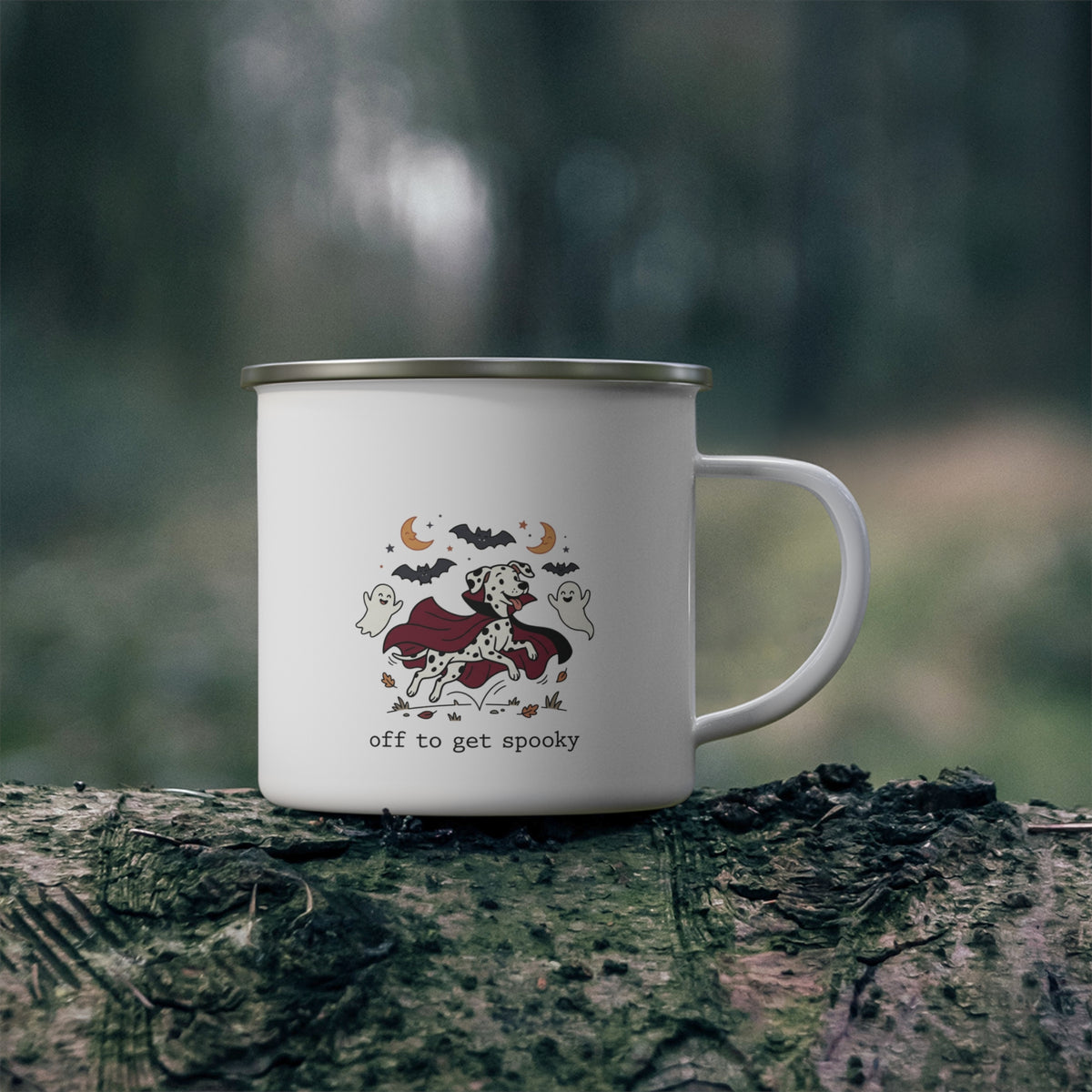 Off To Get Spooky -  Enamel Mug 12oz