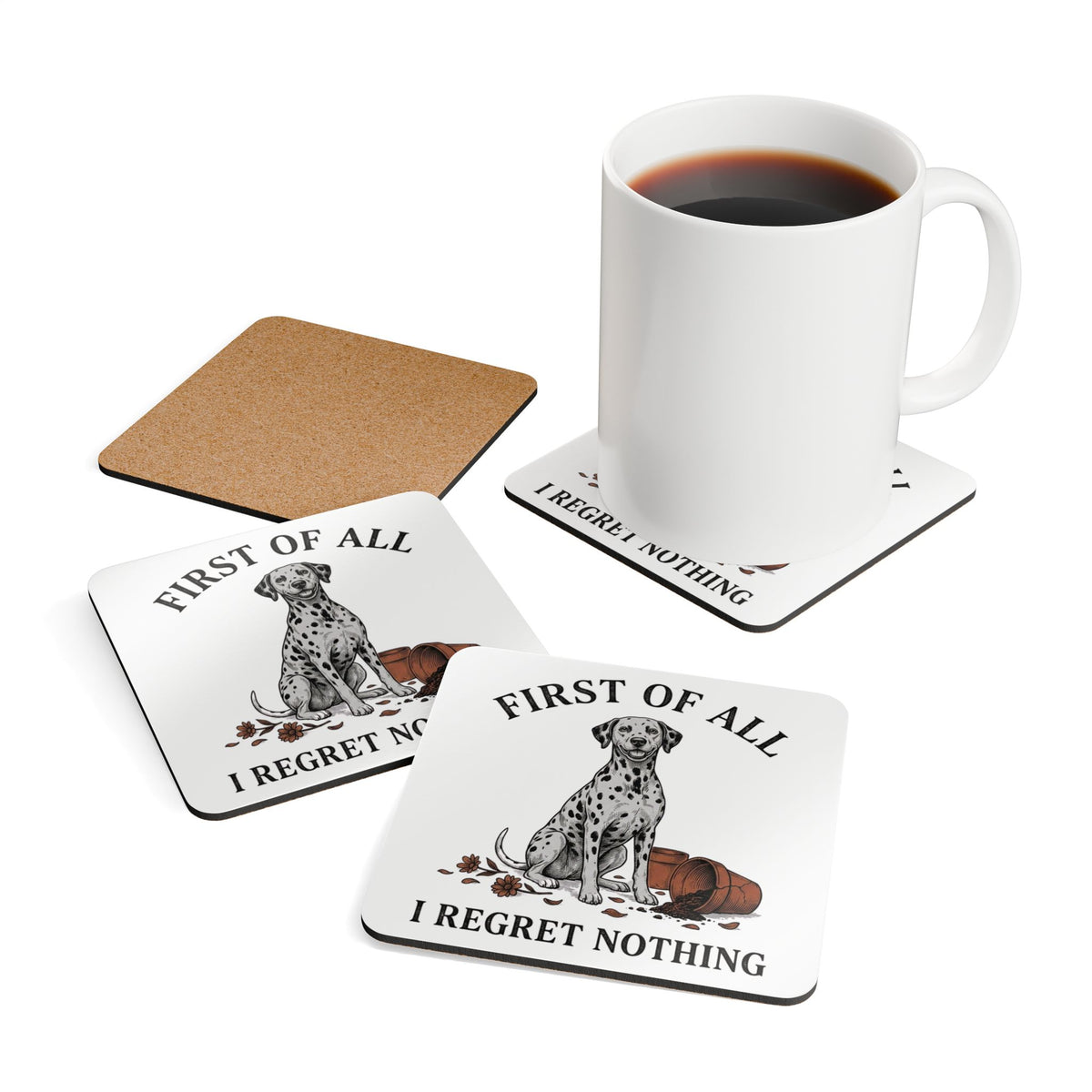 First of All I Regret Nothing - Corkwood Coaster Set