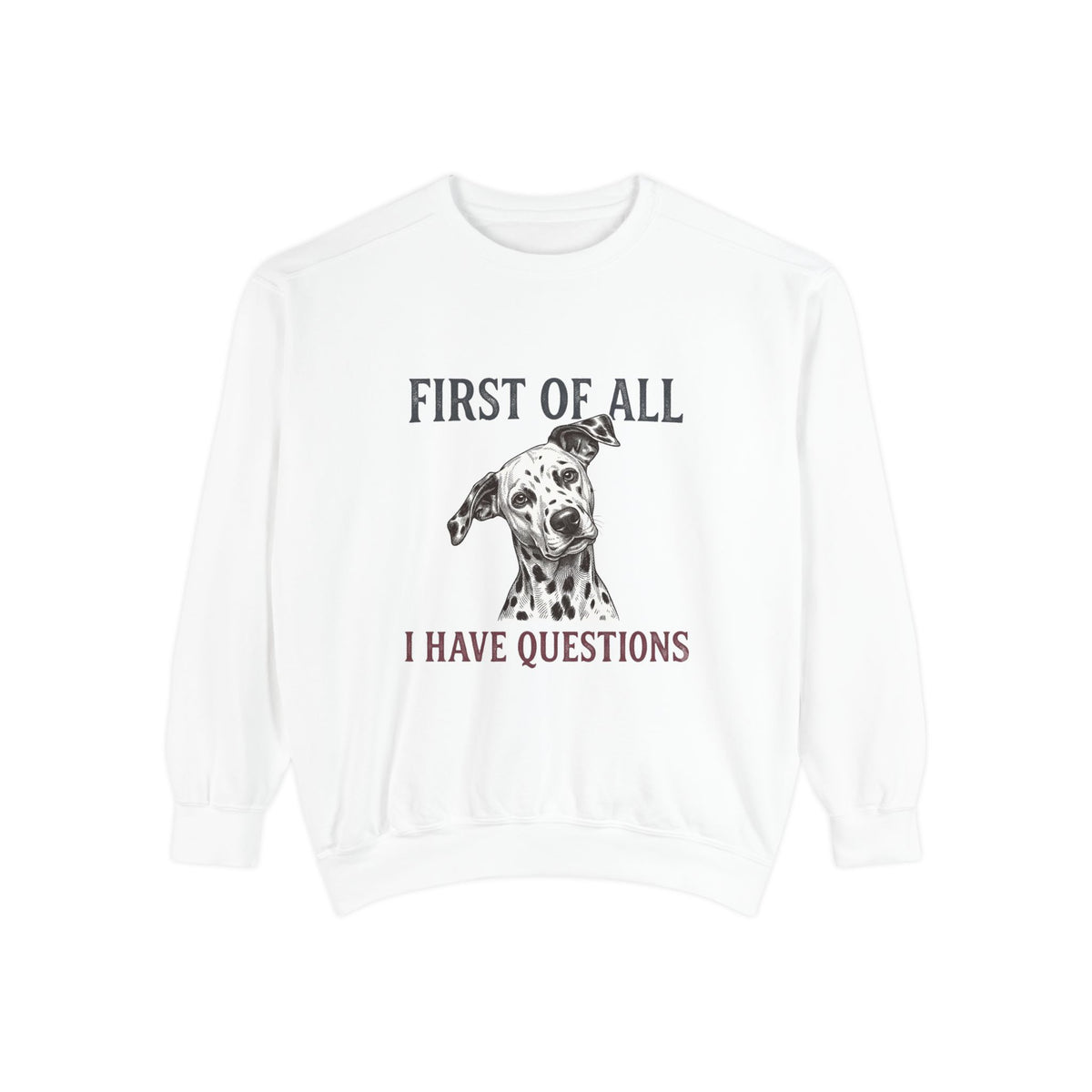 First of All I Have Questions - Comfort Colors 1566 Crewneck Sweatshirt