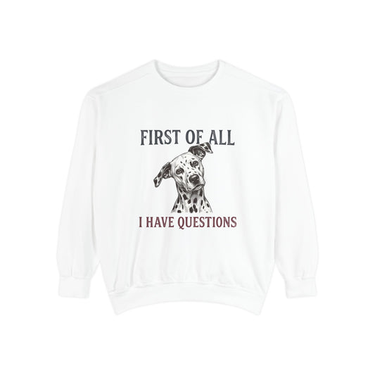 First of All I Have Questions - Comfort Colors 1566 Crewneck Sweatshirt