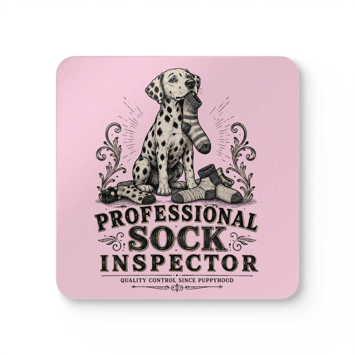 Professional Sock Inspector - Corkwood Coaster Set - Blossom