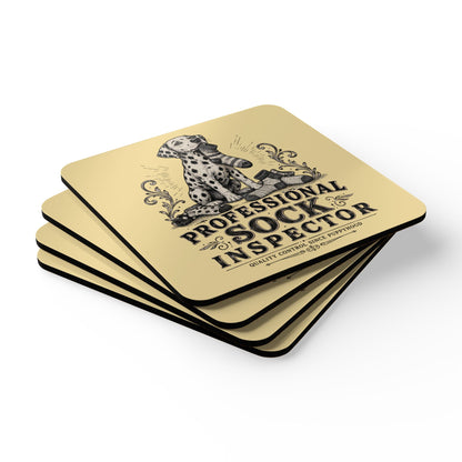 Professional Sock Inspector - Corkwood Coaster Set - Butter