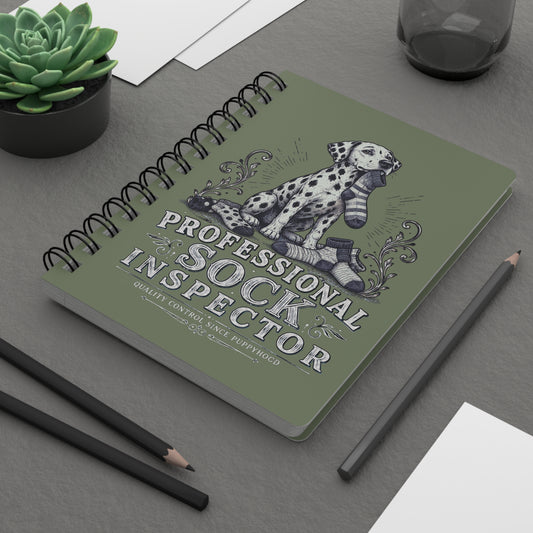Professional Sock Inspector - Spiral Journal - Moos white