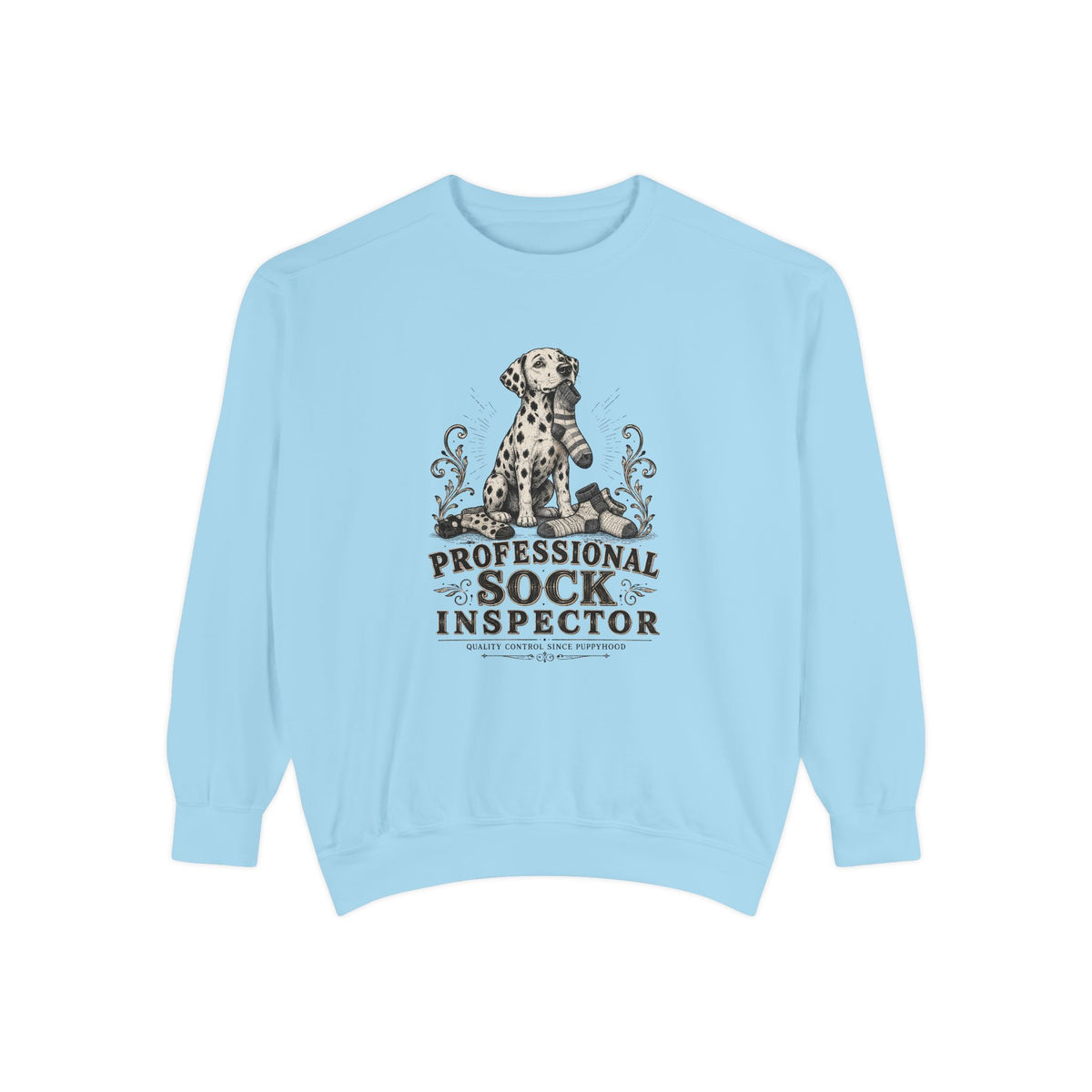 Professional Sock Inspector Sweatshirt - Funny Dalmatian Dog Crewneck