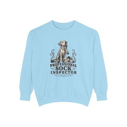 Professional Sock Inspector Sweatshirt - Funny Dalmatian Dog Crewneck