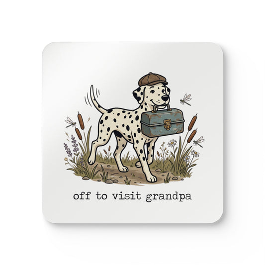 Off To Visit Grandpa - Corkwood Coaster Set