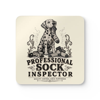 Professional Sock Inspector - Corkwood Coaster Set - Ivory