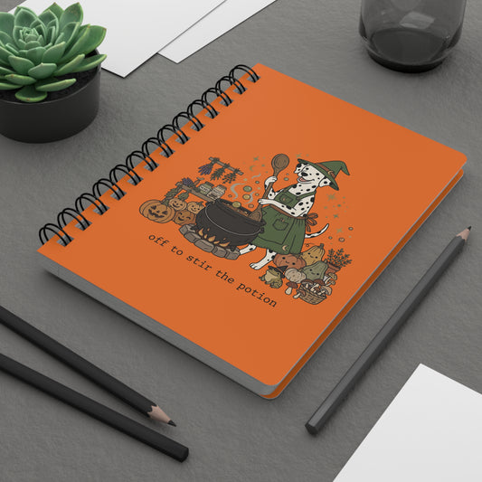 Off To Stir The Potion - Spiral Journal - Orange