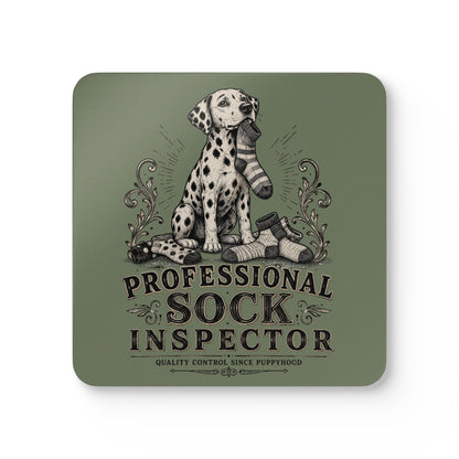 Professional Sock Inspector - Corkwood Coaster Set - Moos