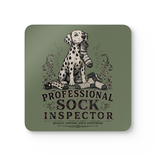 Professional Sock Inspector - Corkwood Coaster Set - Moos