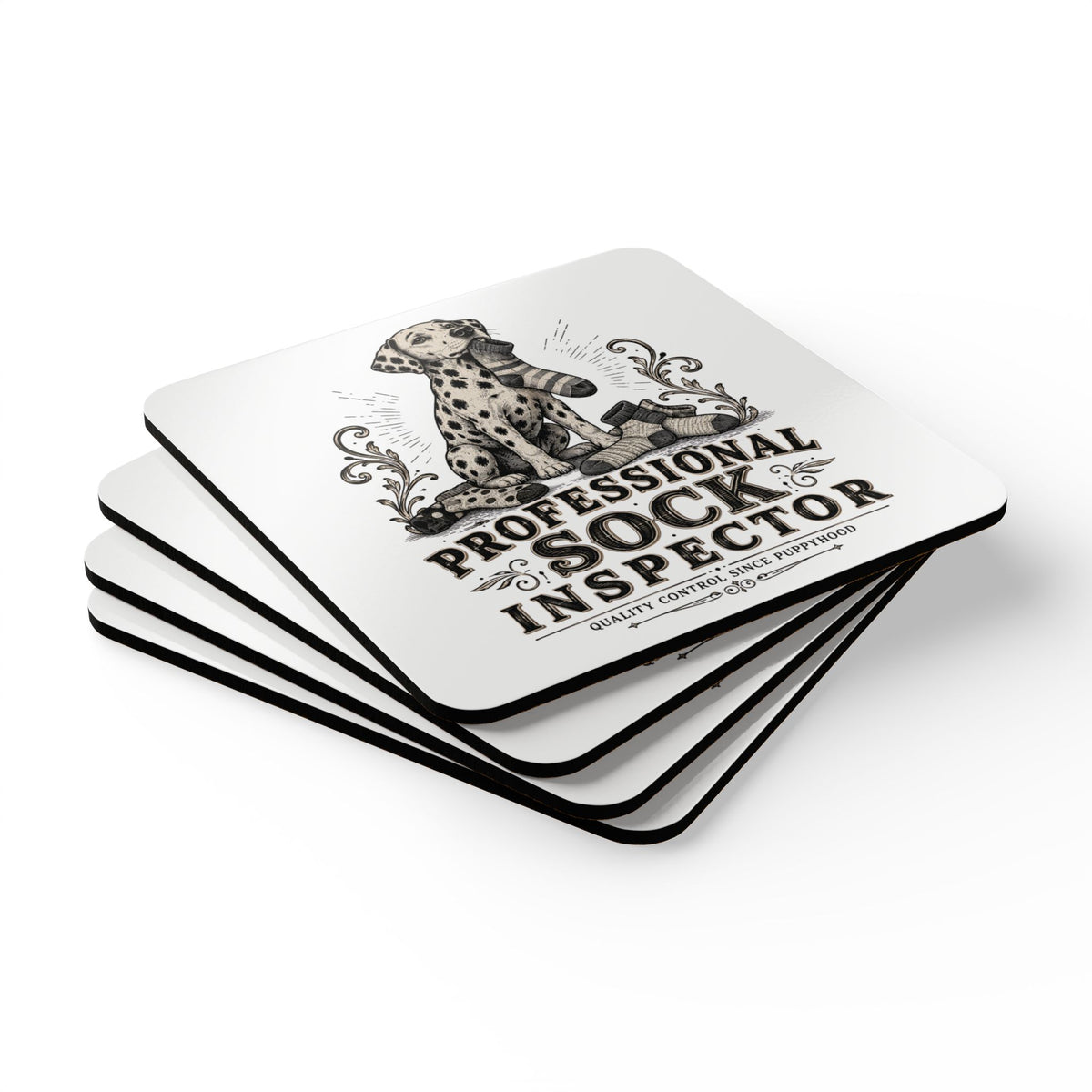 Professional Sock Inspector - Corkwood Coaster Set