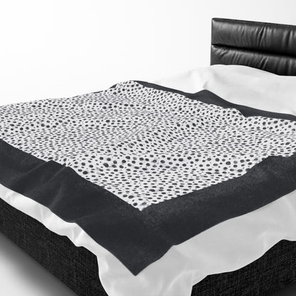 Dalmatian Black Spots Velveteen Plush Blanket