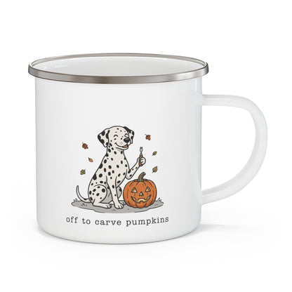 Off To Carve Pumpkin -  Enamel Mug 12oz