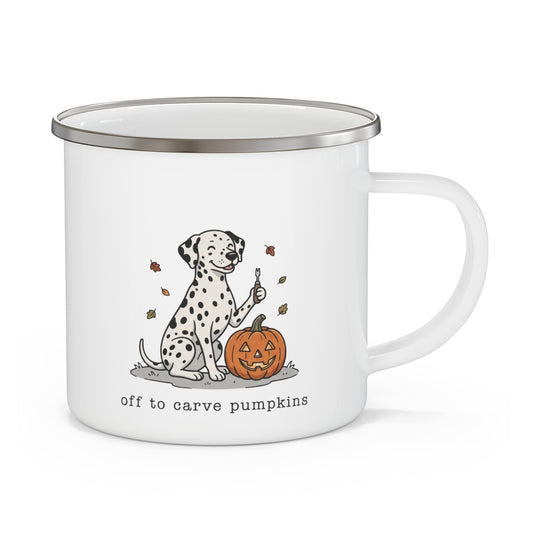 Off To Carve Pumpkin -  Enamel Mug 12oz
