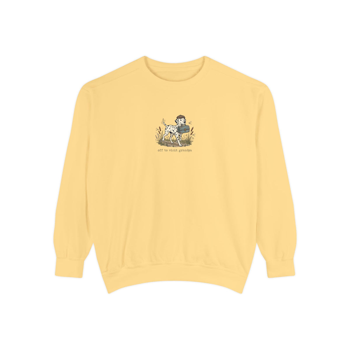 Off To Visit Grandpa - Comfort Colors 1566 Crewneck Sweatshirt