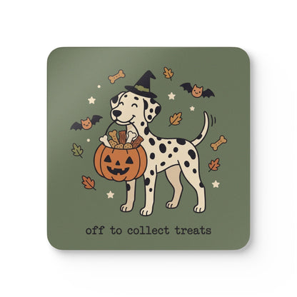 Off To Collect Treats - Corkwood Coaster Set - Moos