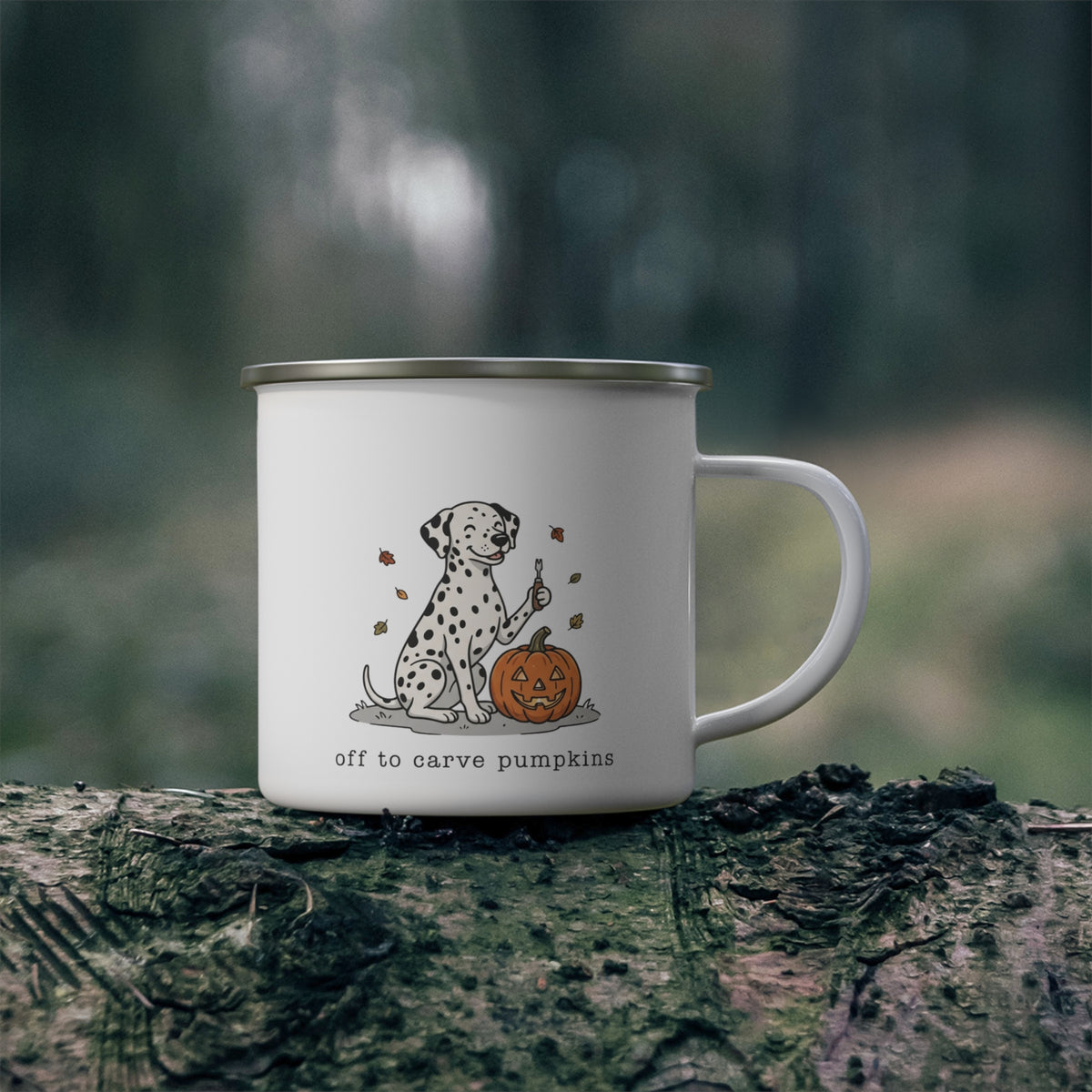 Off To Carve Pumpkin -  Enamel Mug 12oz